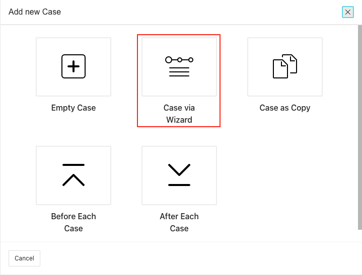 Trigger Case via Wizard dialog